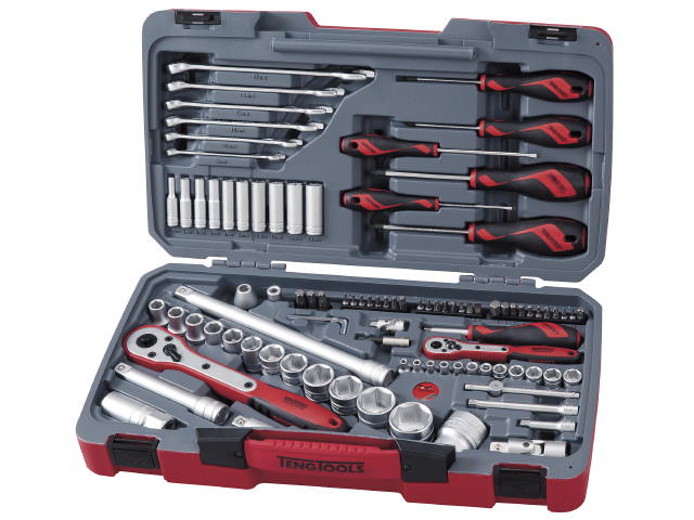 TengTools TM095 Sockets Set 1/4 and 1/2 Inches 0.635 and 1.27 cm 95 Pieces 
